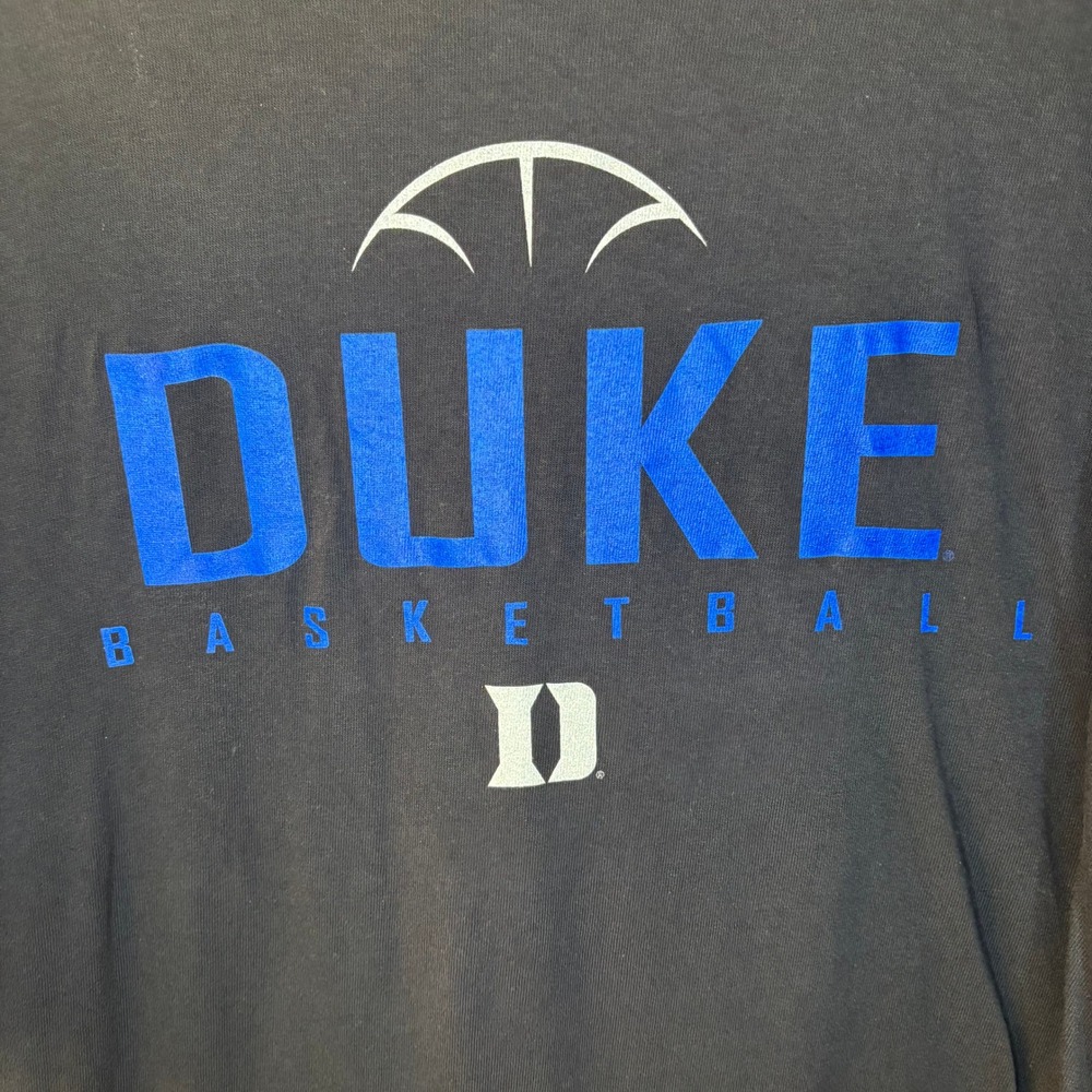 VTG 90s Duke Basketball T Shirt Mens L (XL TAG) Black Blue Devils Graphic